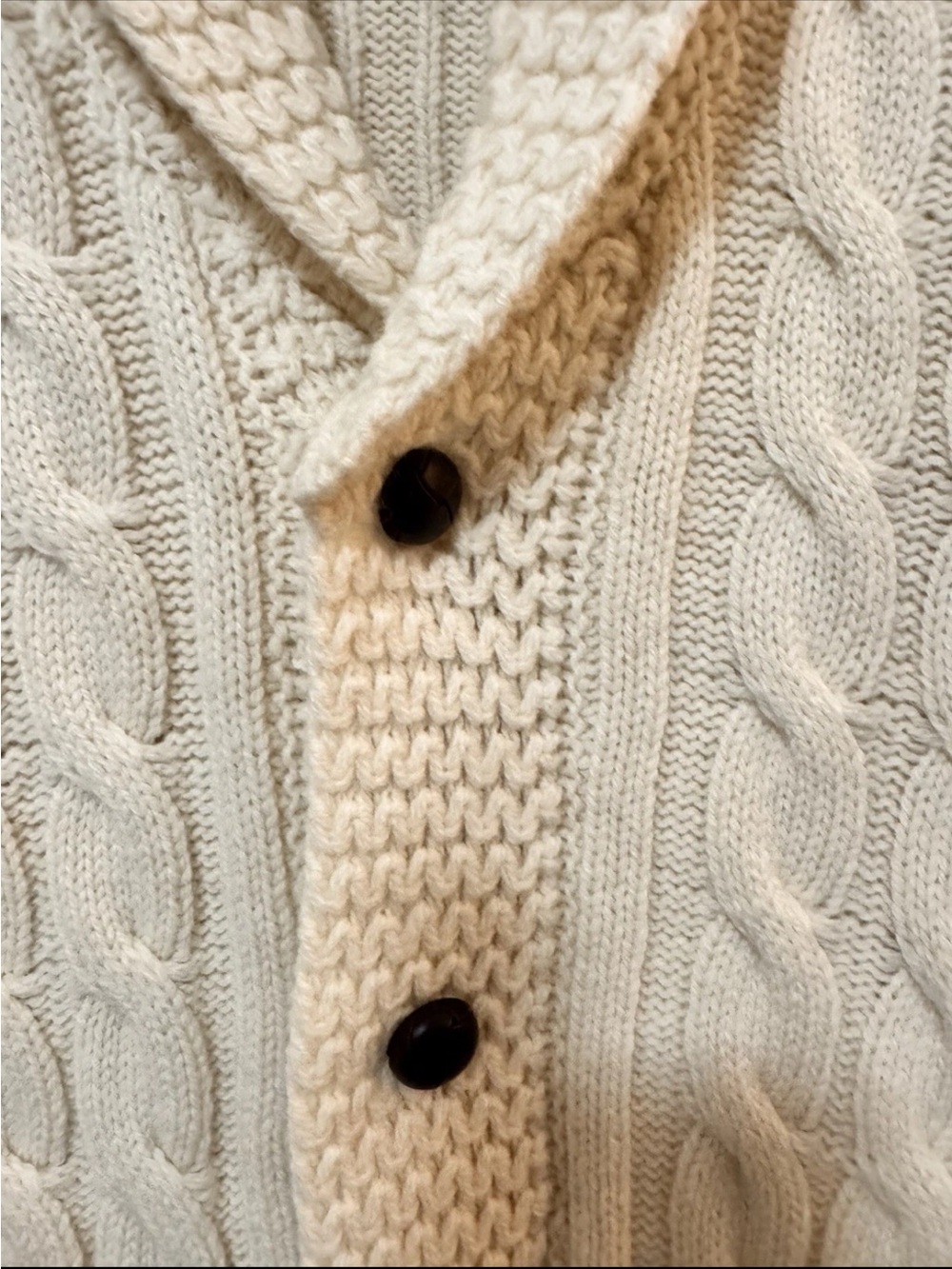 Spier & Mackay Cream Chunky Cable Knit Cardigan Wool Size Medium Men NWT - Picture 4 of 12